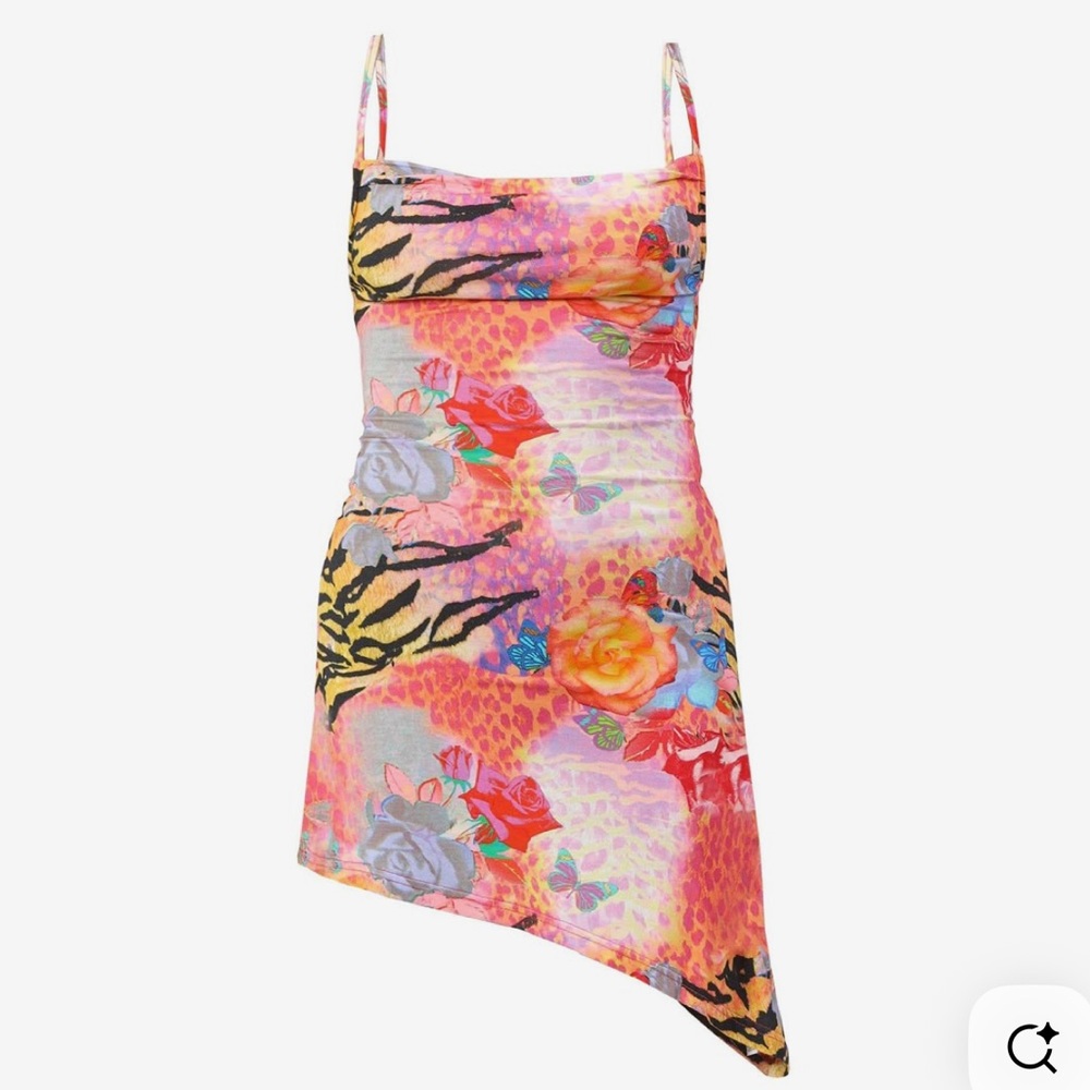 Wolf & Badger Asymmetric Mini Dress